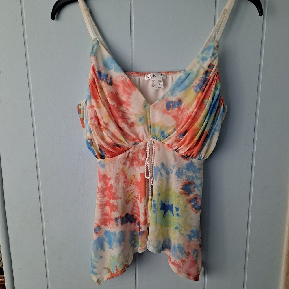 Multi Colored Cami Tank Handkerchief Hem